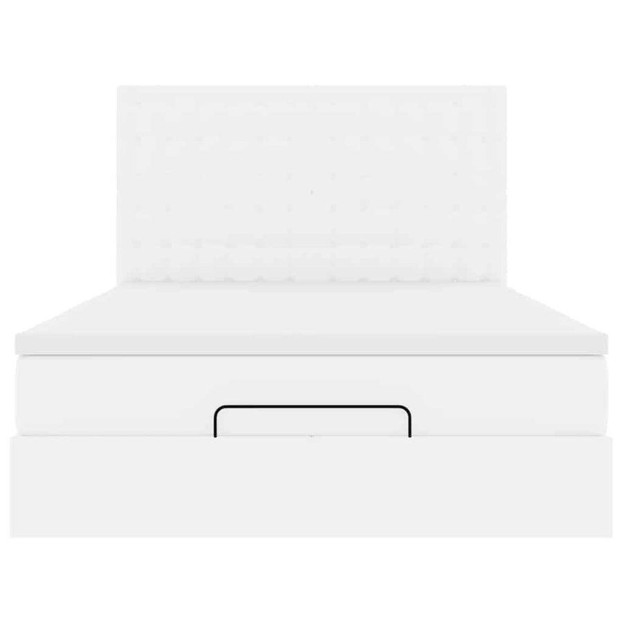Ottoman bed met matras en LED's 140x200cm kunstleer wit