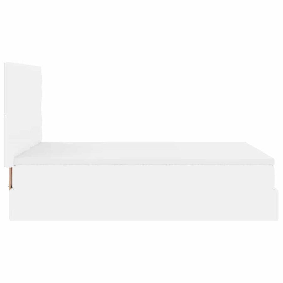 Ottoman bed met matras en LED's 140x200cm kunstleer wit