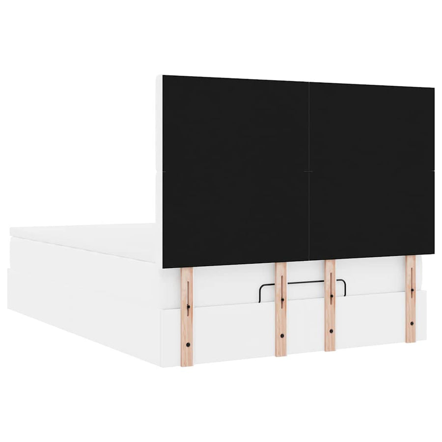 Ottoman bed met matras en LED's 140x200cm kunstleer wit