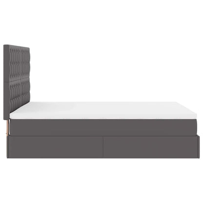 Ottoman bed met matras en LED's 140x200cm kunstleer grijs