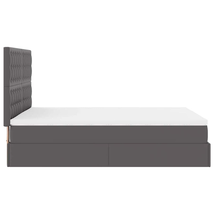 Ottoman bed met matras en LED's 140x200cm kunstleer grijs