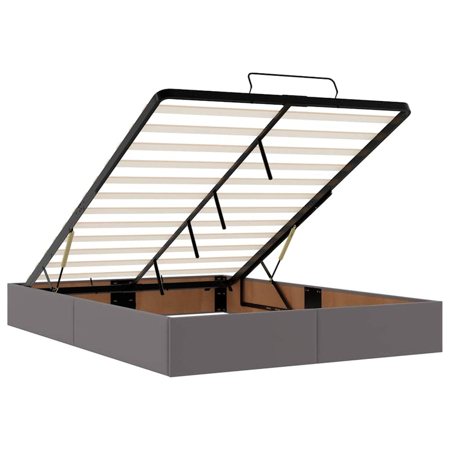 Ottoman bed met matras en LED's 140x200cm kunstleer grijs