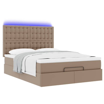 Ottoman bed met matras en LED's 140x200cm kunstleer