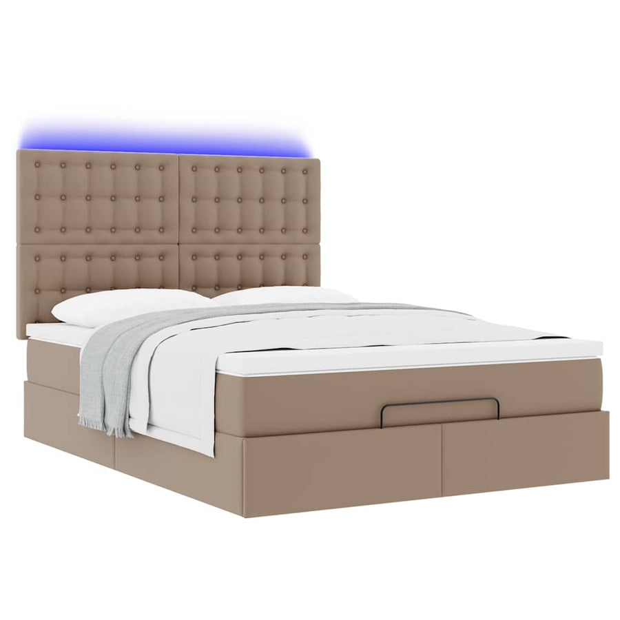 Ottoman bed met matras en LED's 140x200cm kunstleer