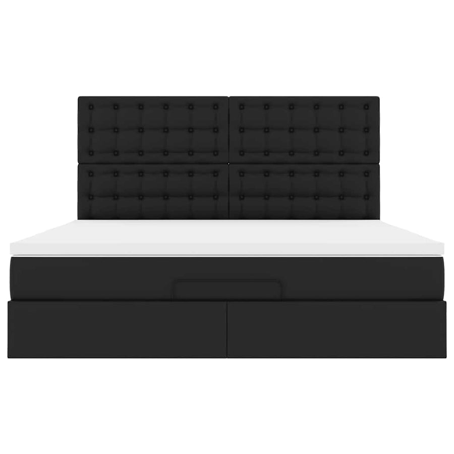 Ottoman bed met matras en LED's 160x200cm kunstleer zwart