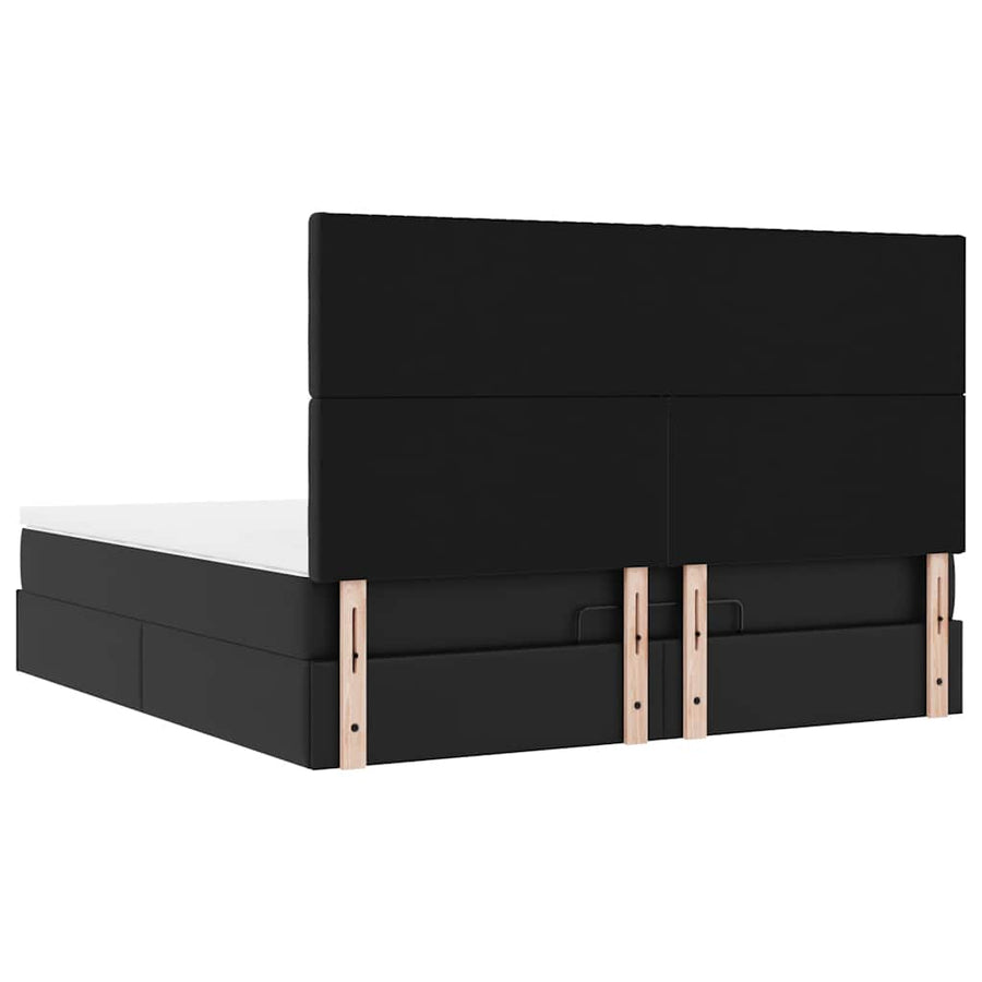 Ottoman bed met matras en LED's 160x200cm kunstleer zwart