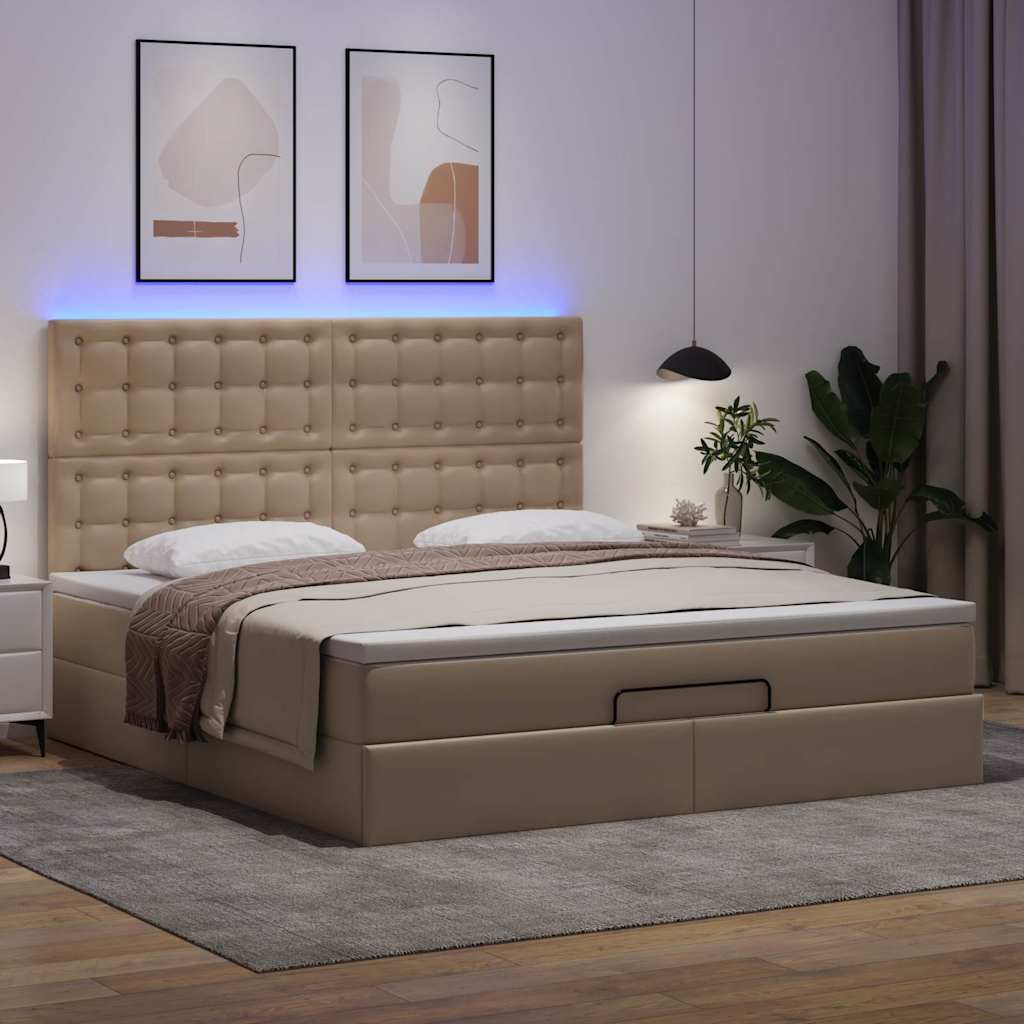 Ottoman bed met matras en LED's 160x200cm kunstleer