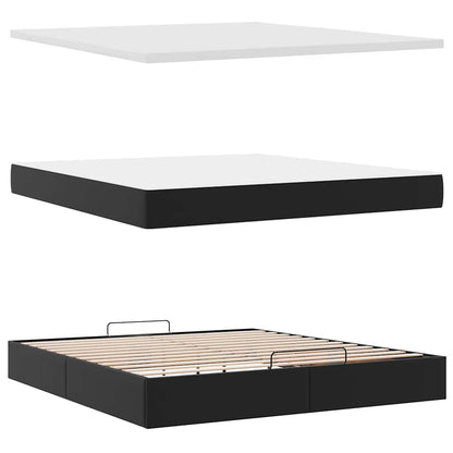 Ottoman bed met matras en LED's 180x200cm kunstleer zwart