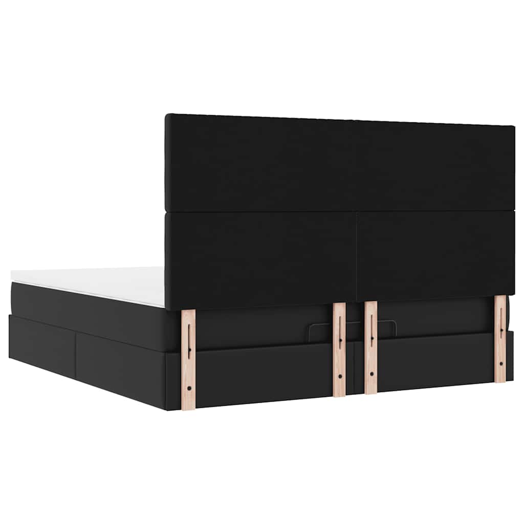Ottoman bed met matras en LED's 180x200cm kunstleer zwart