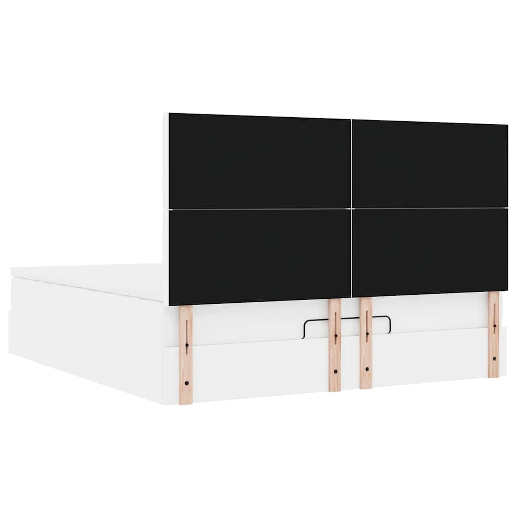 Ottoman bed met matras en LED's 180x200cm kunstleer wit
