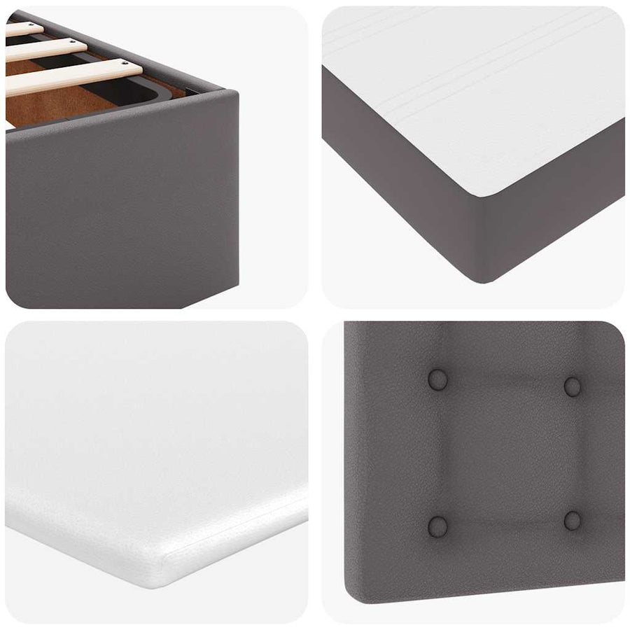 Ottoman bed met matras en LED's 180x200cm kunstleer grijs