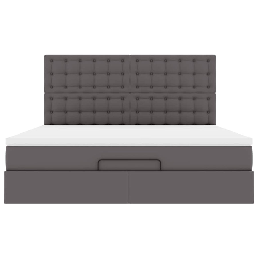 Ottoman bed met matras en LED's 180x200cm kunstleer grijs