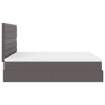 Ottoman bed met matras en LED's 180x200cm kunstleer grijs