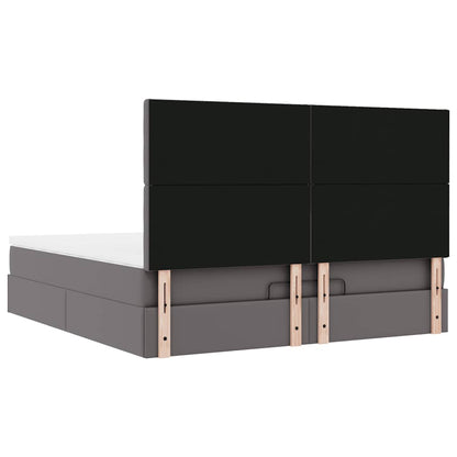 Ottoman bed met matras en LED's 180x200cm kunstleer grijs