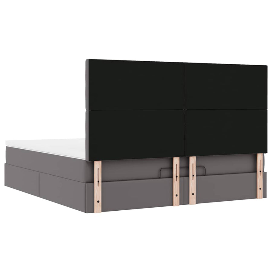 Ottoman bed met matras en LED's 180x200cm kunstleer grijs