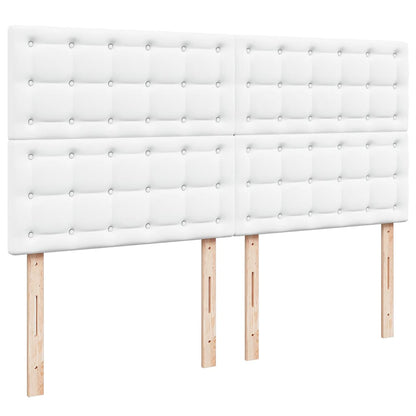 Ottoman bed met matrassen en LED's 200x200cm kunstleer wit