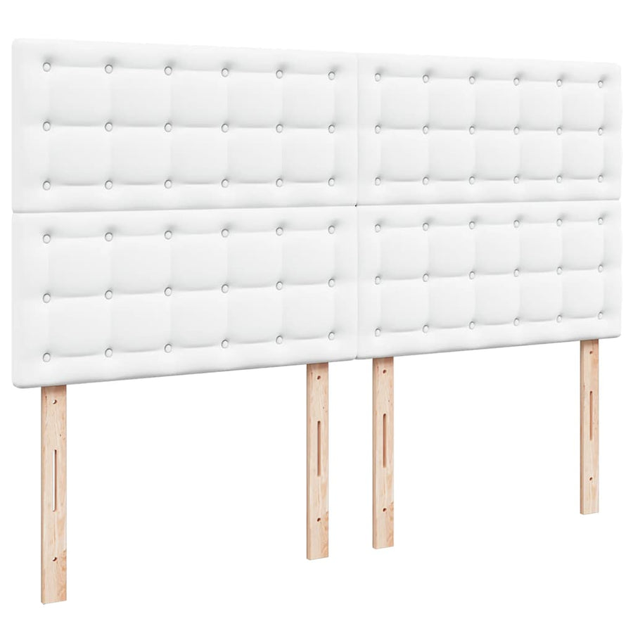 Ottoman bed met matrassen en LED's 200x200cm kunstleer wit