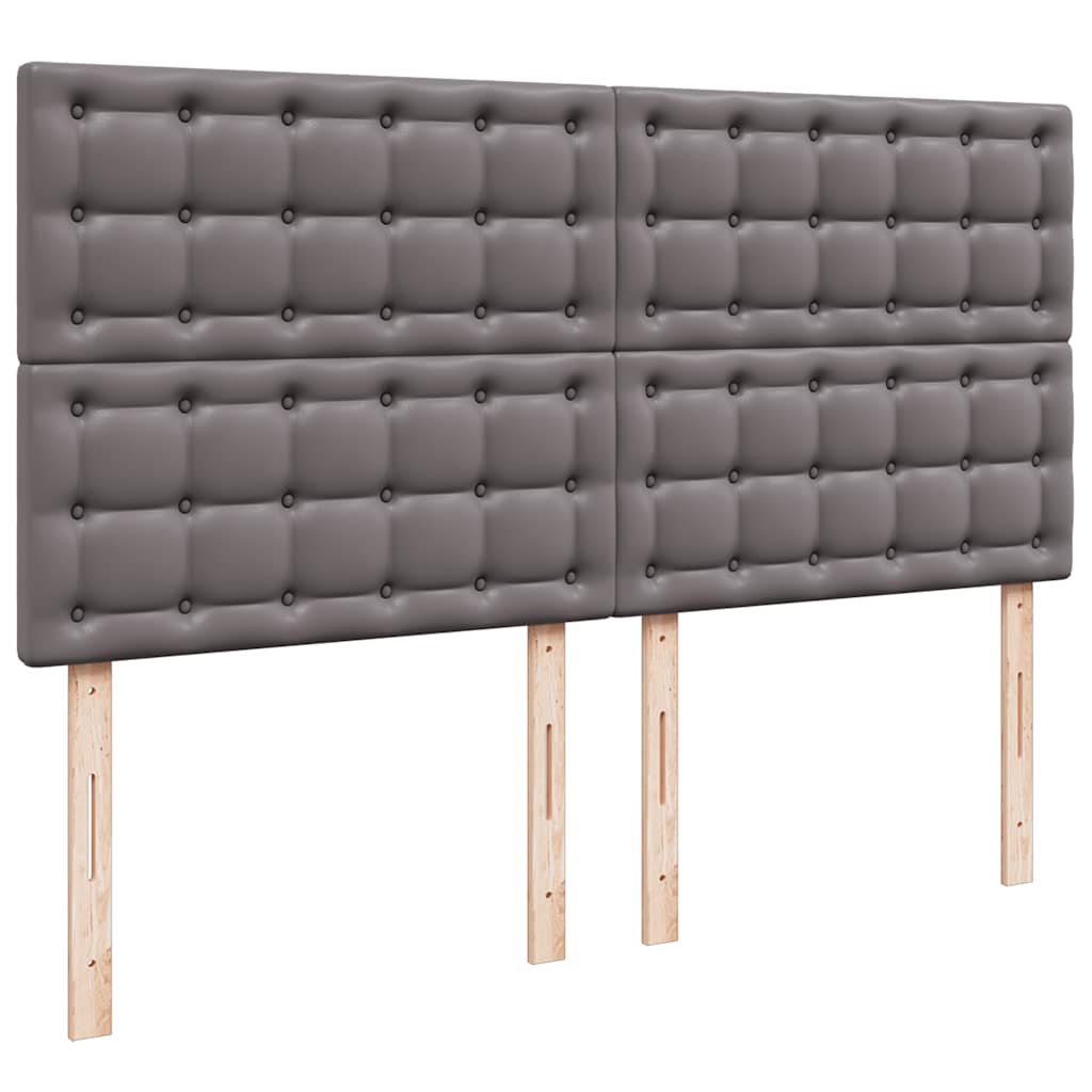 Ottoman bed met matrassen en LED's 200x200cm kunstleer grijs