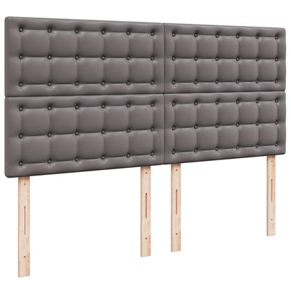 Ottoman bed met matrassen en LED's 200x200cm kunstleer grijs