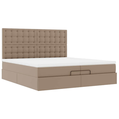Ottoman bed met matrassen en LED's 200x200cm kunstleer
