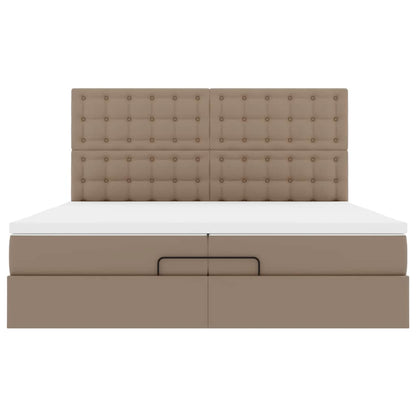 Ottoman bed met matrassen en LED's 200x200cm kunstleer