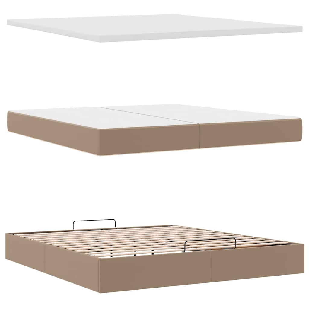Ottoman bed met matrassen en LED's 200x200cm kunstleer