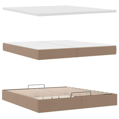 Ottoman bed met matrassen en LED's 200x200cm kunstleer