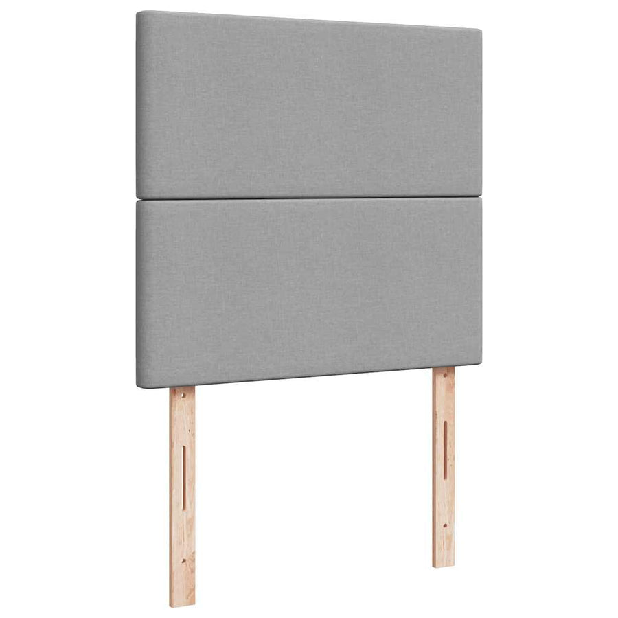 Ottoman bed met matras en LED's 80x200cm stof lichtgrijs