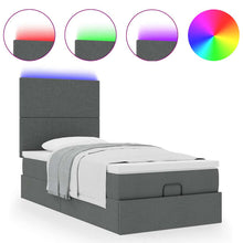 Ottoman bed met matras en LED's 80x200cm stof donkergrijs
