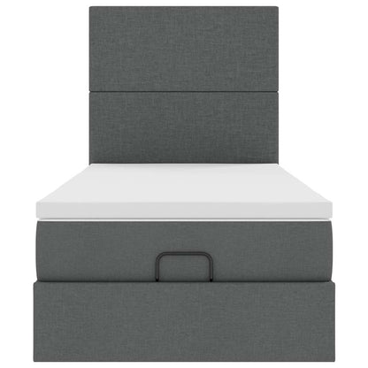 Ottoman bed met matras en LED's 80x200cm stof donkergrijs