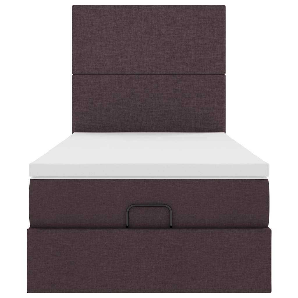Ottoman bed met matras en LED's 80x200cm stof donkerbruin