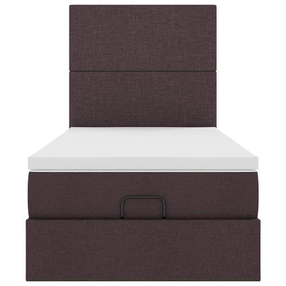 Ottoman bed met matras en LED's 80x200cm stof donkerbruin