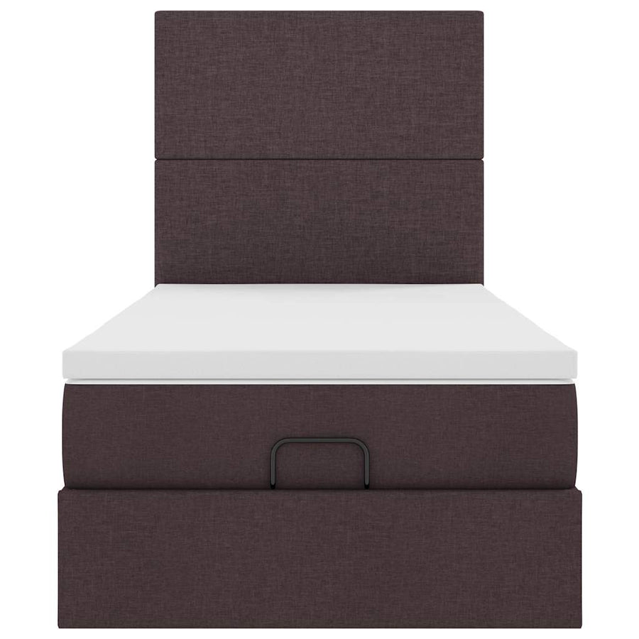 Ottoman bed met matras en LED's 80x200cm stof donkerbruin