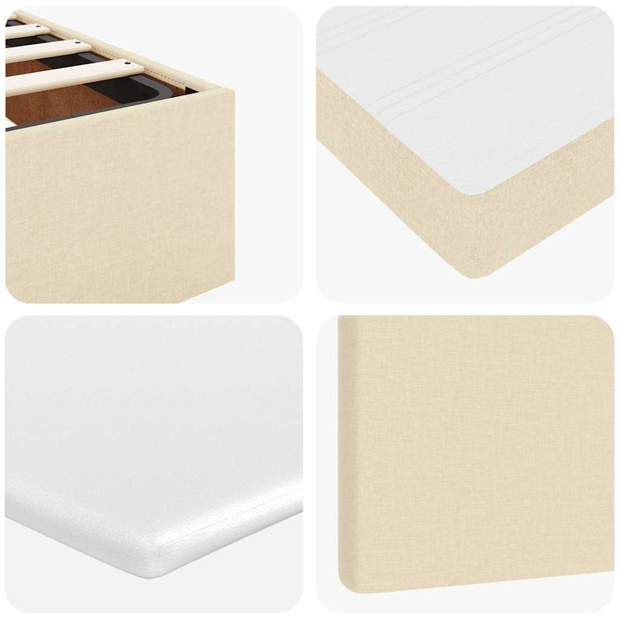 Ottoman bed met matras en LED's 80x200cm stof crèmekleurig