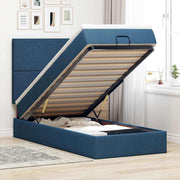 Ottomaans bed met matras en LED 80x200cm blauw