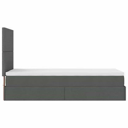 Ottoman bed met matras en LED's 90x190cm stof donkergrijs