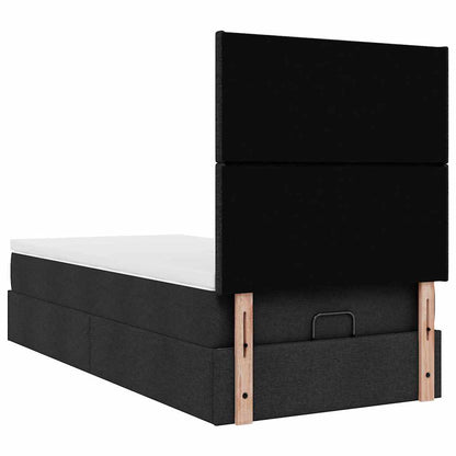 Ottoman bed met matras en LED's 90x190cm stof zwart
