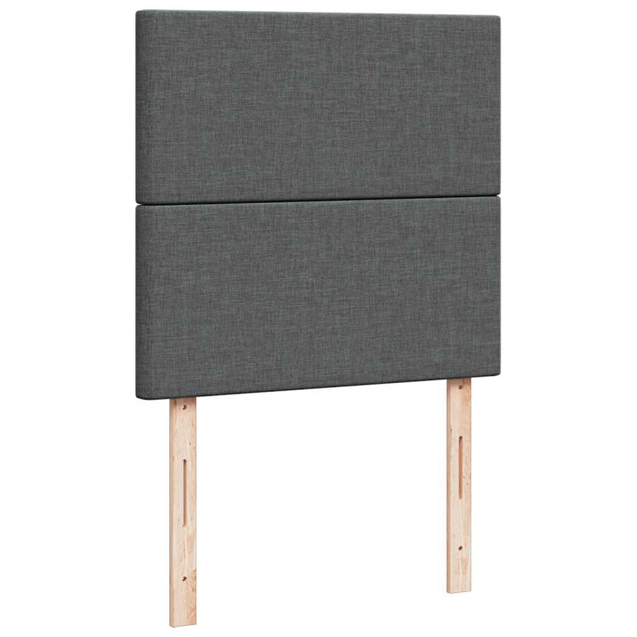 Ottoman bed met matras en LED's 90x200cm stof donkergrijs