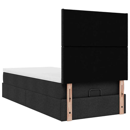 Ottoman bed met matras en LED's 100x200cm stof zwart