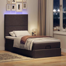 Ottoman bed met matras en LED's 100x200cm stof donkerbruin