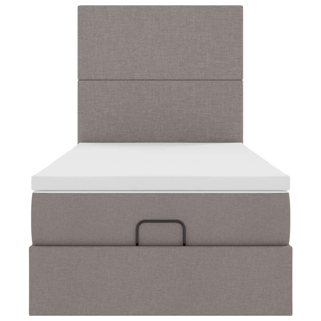 Ottoman bed met matras en LED's 100x200cm stof taupe