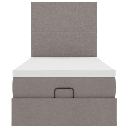 Ottoman bed met matras en LED's 100x200cm stof taupe