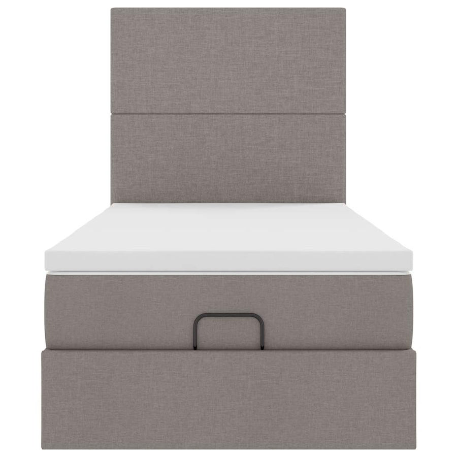 Ottoman bed met matras en LED's 100x200cm stof taupe