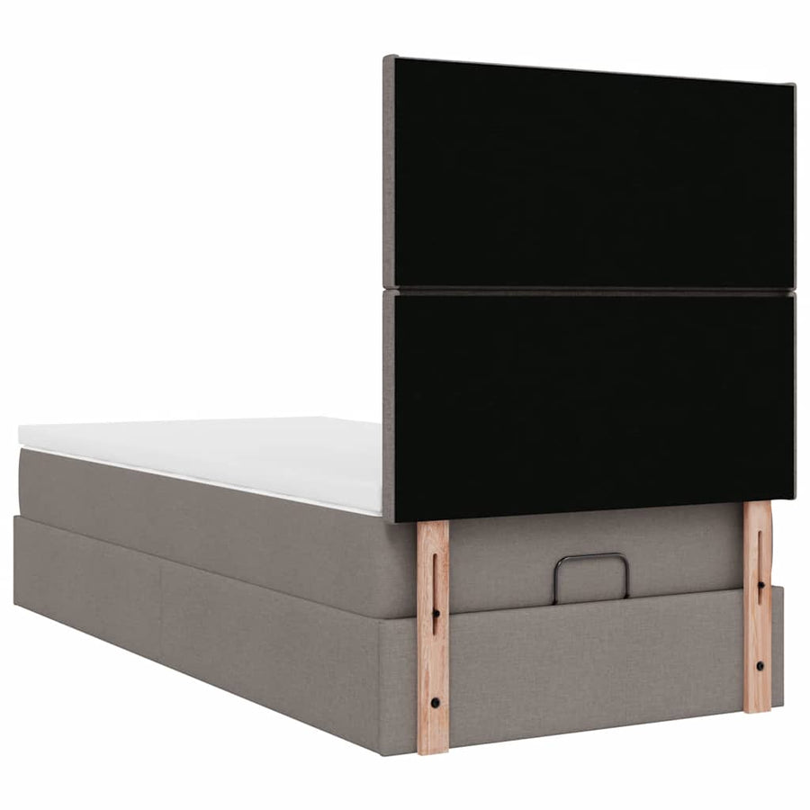 Ottoman bed met matras en LED's 100x200cm stof taupe