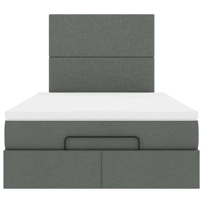 Ottoman bed met matras en LED's 120x190 cm stof donkergrijs