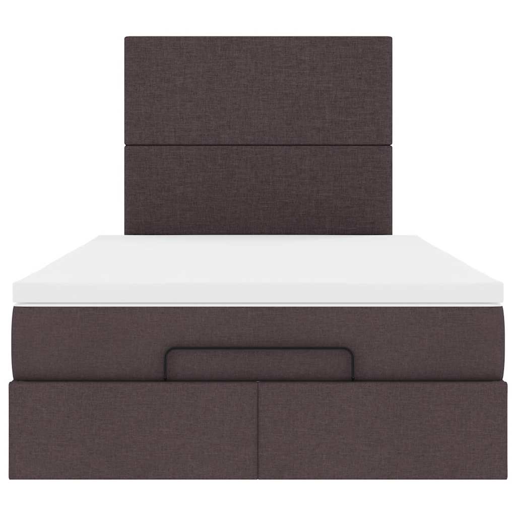 Ottoman bed met matras en LED's 120x190 cm stof donkerbruin