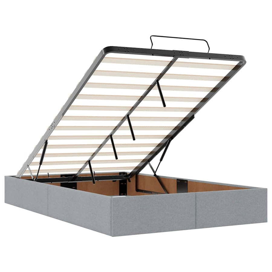 Ottoman bed met matras en LED's 120x200cm stof lichtgrijs