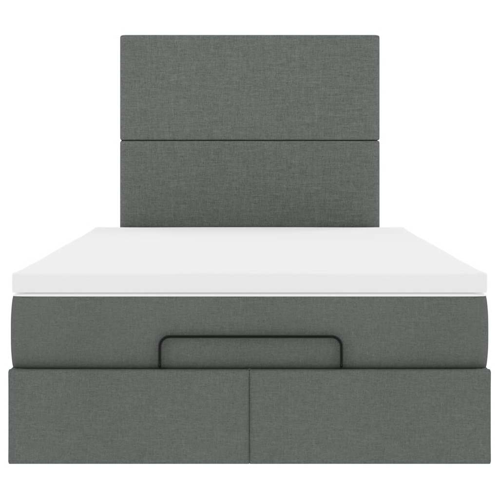 Ottoman bed met matras en LED's 120x200cm stof donkergrijs