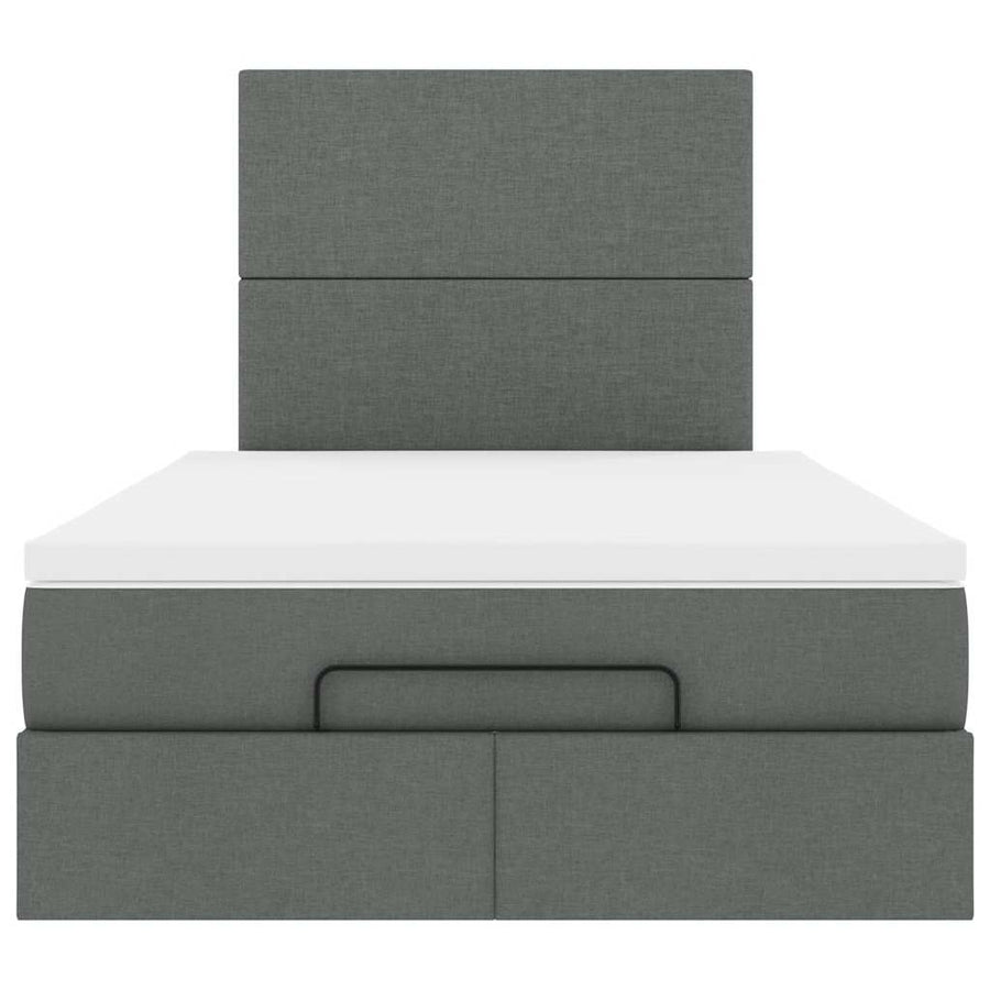 Ottoman bed met matras en LED's 120x200cm stof donkergrijs