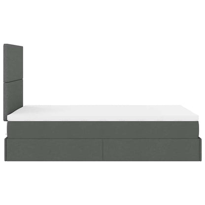 Ottoman bed met matras en LED's 120x200cm stof donkergrijs